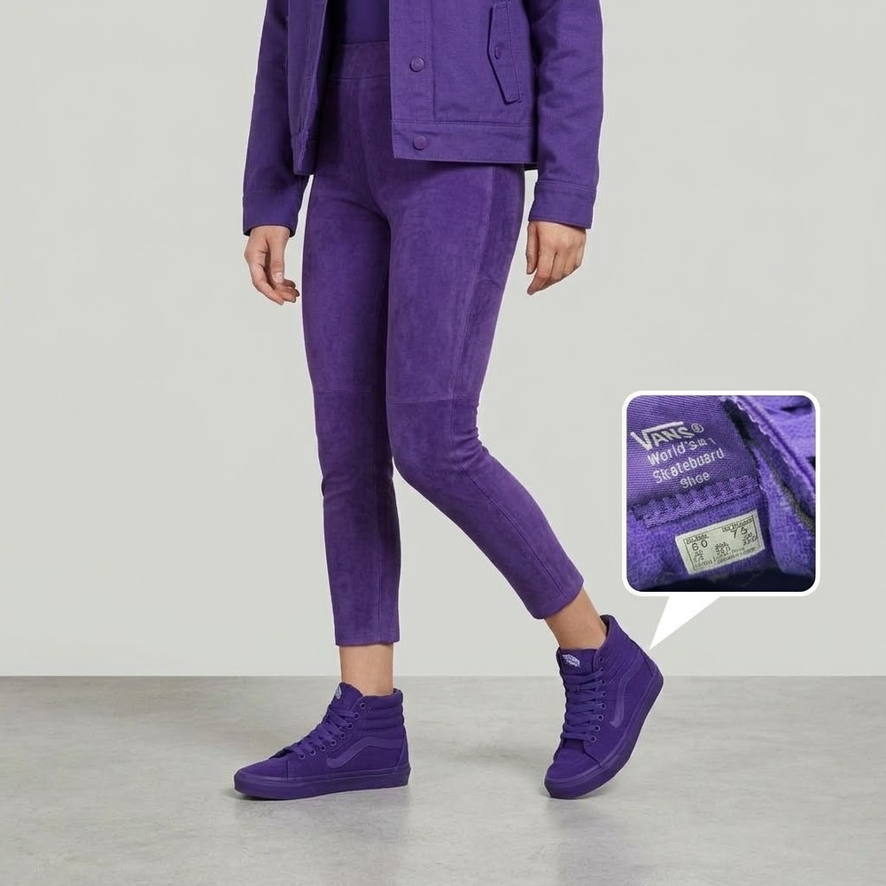 Vans Sk8-Hi Sneakers Unisex Women 7.5 Men 6 Purple Monochromatic Canvas High Top - Picture 8 of 9